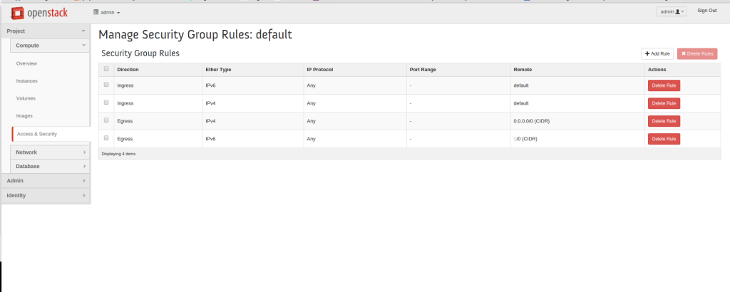 Openstack Neutron Security Groups